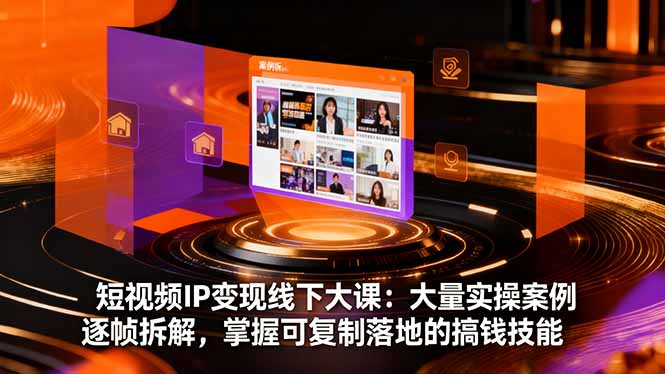 短视频IP变现线下大课：大量实操案例逐帧拆解，掌握可复制落地的搞钱技能-站长V课