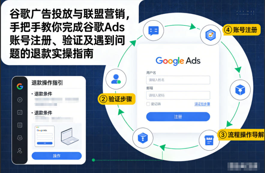 谷歌广告投放与联盟营销，手把手教你完成谷歌Ads账号注册、验证及遇到问题的退款实操指南-站长V课