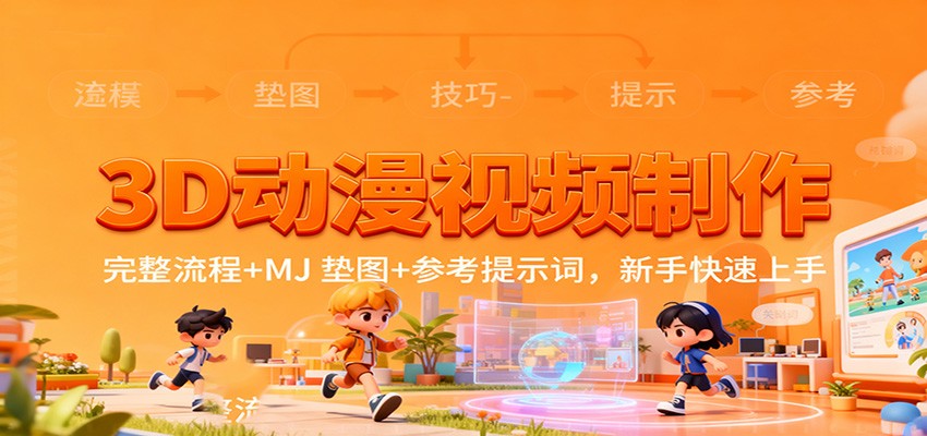 3D动漫视频制作,完整流程+MJ 垫图+参考提示词,新手快速上手-站长V课
