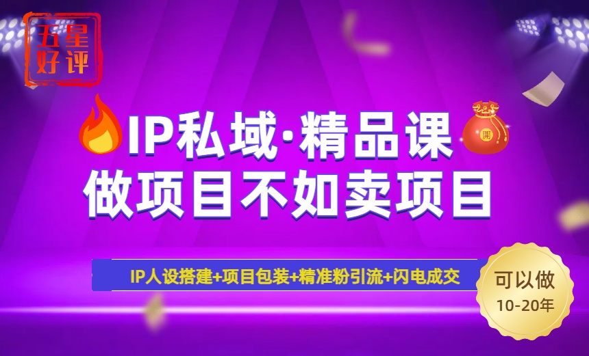 2025年“IP私域·密训精品课”，日赚3000+小白避坑年赚百万，暴力引流…-Zv头条