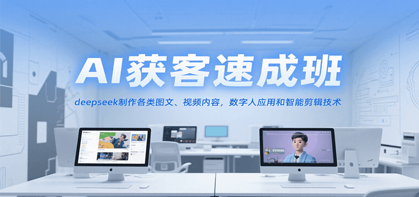 AI获客速成班，deepseek制作各类图文、视频内容，数字人应用和智能剪辑技术-Zv头条